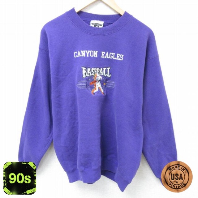 リー Lee 90s 長袖スウェット 野球刺繍 パープル L | 古着