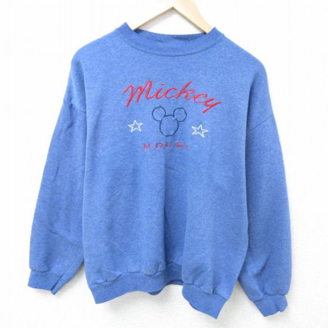 【50%OFF】00s 長袖スウェット ミッキー ネイビー L | 古着