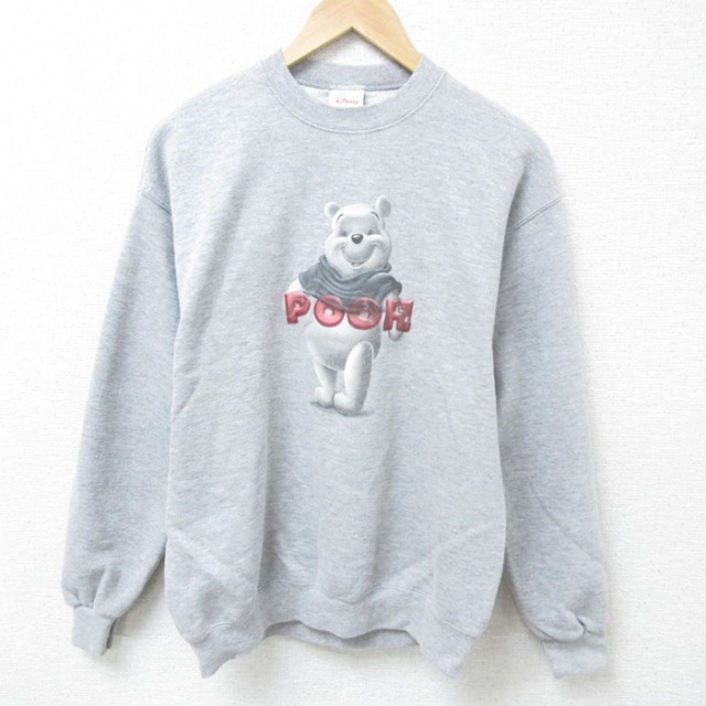00s 長袖スウェット くまのプーさん グレー M | 古着