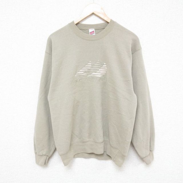マートルビーチ 90s 長袖スウェット 刺繍 ベージュ M | 古着