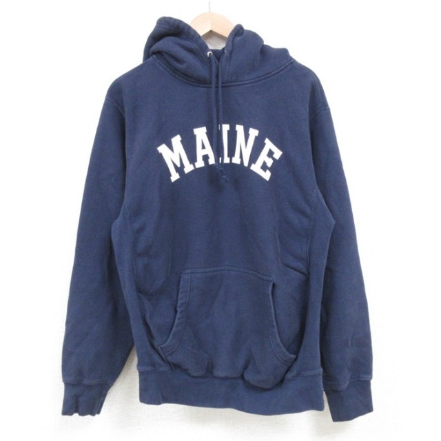 S★古着 MVスポーツ 長袖 スウェット パーカー メンズ 00年代 00s MAINE 紺 ネイビー 25mar18 中古 スエット トレーナー トップス