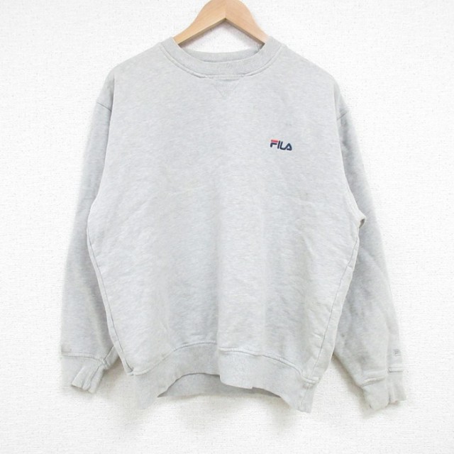 フィラ 00s 長袖スウェット ワンポイントロゴ グレー L | 古着
