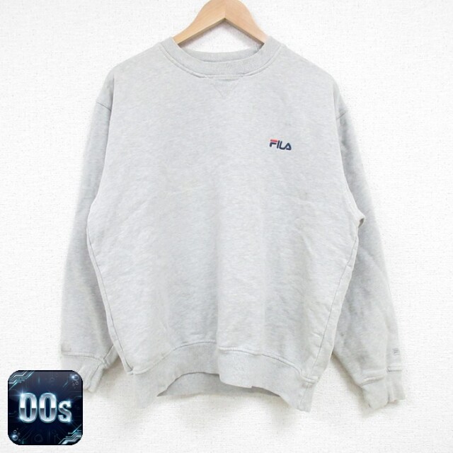 【50%OFF】フィラ 00s 長袖スウェット ワンポイントロゴ グレー L | 古着