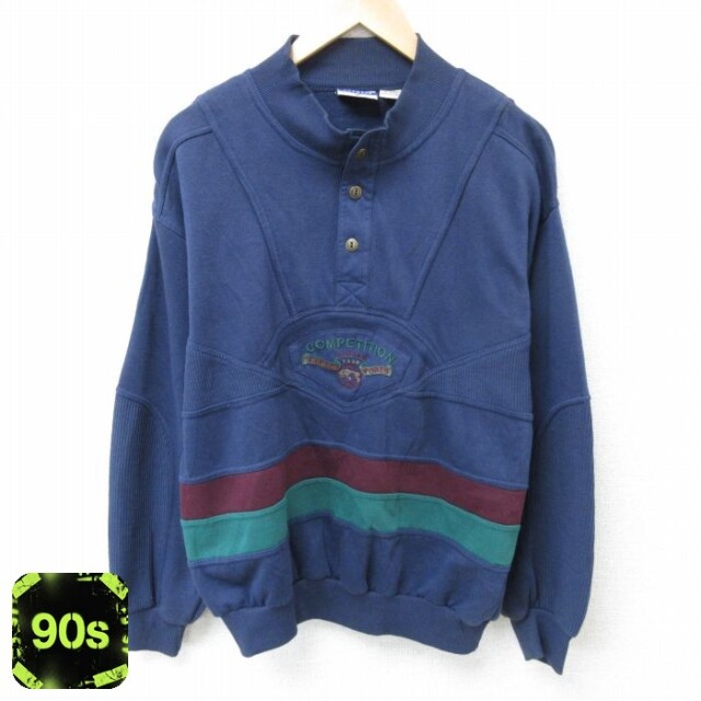 90s 長袖スウェット COMPETITION ネイビー L | 古着