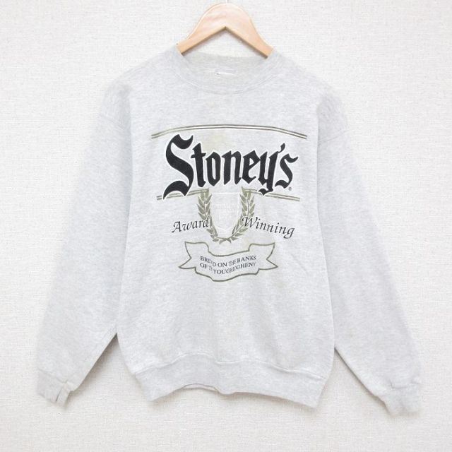 【50%OFF】M★古着 オニータ ONEITA 長袖 スウェット メンズ 90年代 90s Stoneys クルーネック USA製 薄グレー 霜降り 25mar25 中古 スエット トレーナー トップス