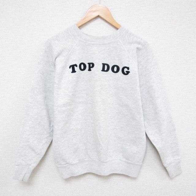 S★古着 長袖 スウェット メンズ 90年代 90s TOP DOG クルーネック USA製 薄グレー 霜降り 25mar25 中古 スエット トレーナー トップス