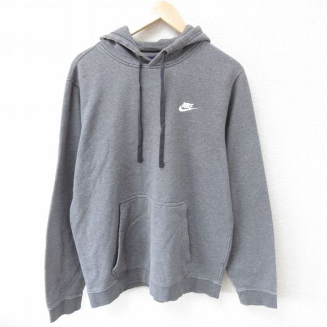【50%OFF】ナイキ 長袖スウェットパーカー ワンポイントロゴ グレー L | 古着