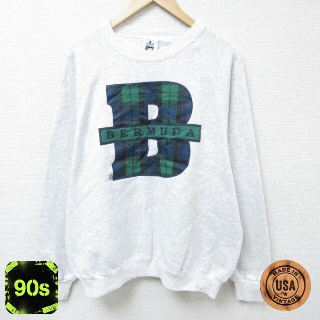 リー 90s ラグランスウェット バミューダ グレー XL | 古着