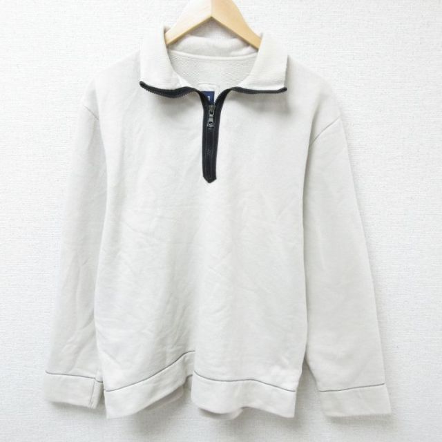 【50%OFF】ギャップ 00s 長袖ハーフジップスウェット 襟付き ホワイト L | 古着