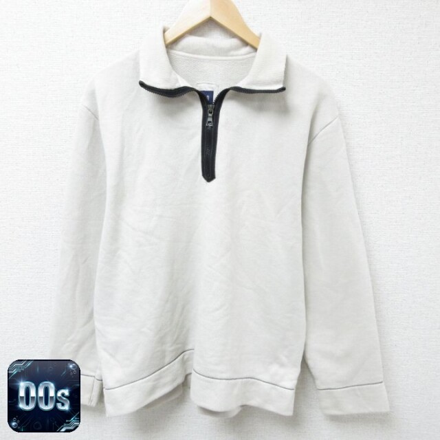【50%OFF】ギャップ 00s 長袖ハーフジップスウェット 襟付き ホワイト L | 古着
