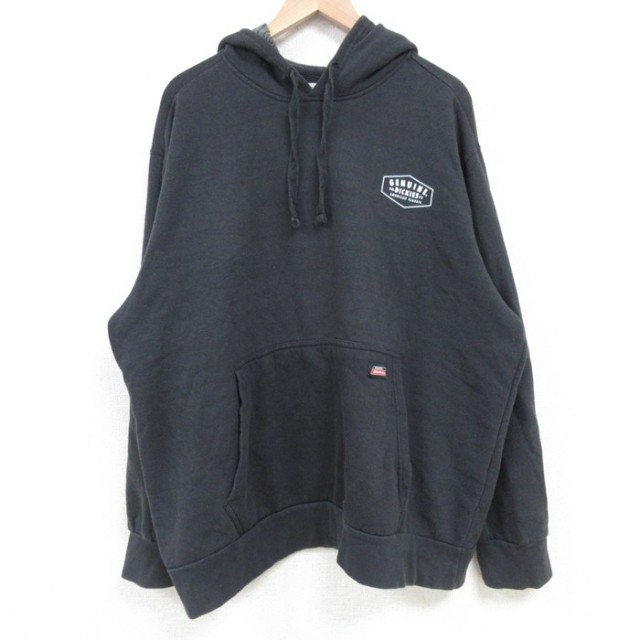 【20%OFF】XL★古着 ディッキーズ Dickies 長袖 スウェット パーカー メンズ 00年代 00s ワンポイントロゴ 黒 ブラック 25mar24 中古 スエット トレーナー トップス