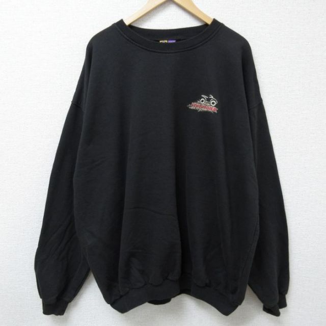 XL★古着 長袖 スウェット メンズ 90年代 90s BOMBARDIER 大きいサイズ コットン クルーネック こげ茶 ブラウン 25mar29 中古 スエット トレーナー トップス