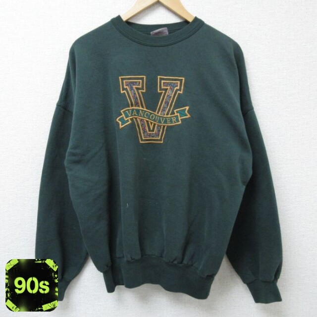 90s 長袖スウェット バンクーバー グリーン XL | 古着