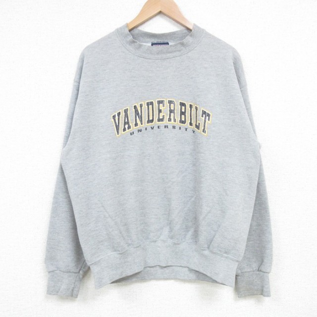 L★古着 ジャンスポーツ 長袖 スウェット メンズ 00年代 00s VANDERBILT 大学 クルーネック グレー 霜降り 25mar27 中古 スエット トレーナー トップス
