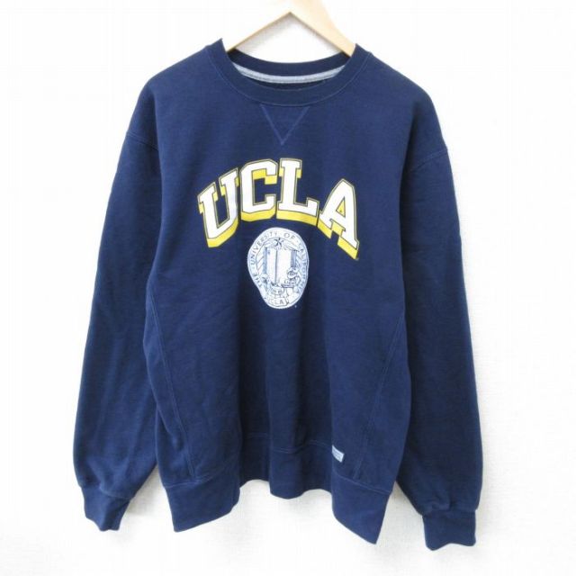 L★古着 ラッセル 長袖 スウェット メンズ カリフォルニア 大学 クルーネック 紺 ネイビー 25apr03 中古 スエット トレーナー トップス