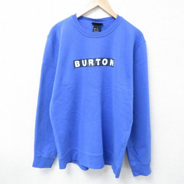 L★古着 バートン BURTON 長袖 スウェット メンズ ビッグロゴ クルーネック 青 ブルー 25apr03 中古 スエット トレーナー トップス