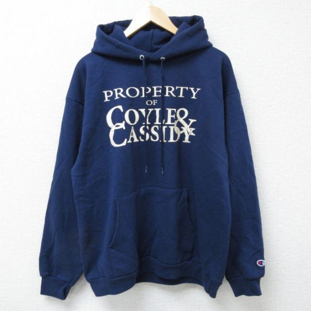 L★古着 チャンピオン Champion 長袖 スウェット パーカー メンズ CASSIDY 紺 ネイビー 25apr05 中古 スエット トレーナー トップス
