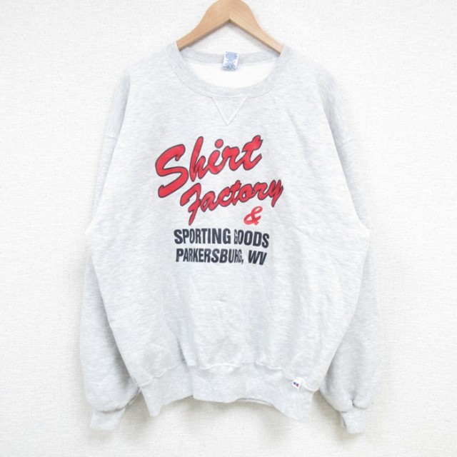 【50%OFF】XL★古着 ラッセル 長袖 スウェット メンズ 00年代 00s Shirt Factory クルーネック 薄グレー 霜降り 【spe】 25apr08 中古 スエット トレーナー トップス