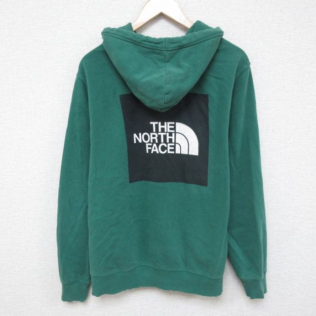 【20%OFF】XL★古着 ノースフェイス THE NORTH FACE 長袖 スウェット パーカー メンズ ビッグロゴ 緑 グリーン 25apr08 中古 スエット トレーナー トップス