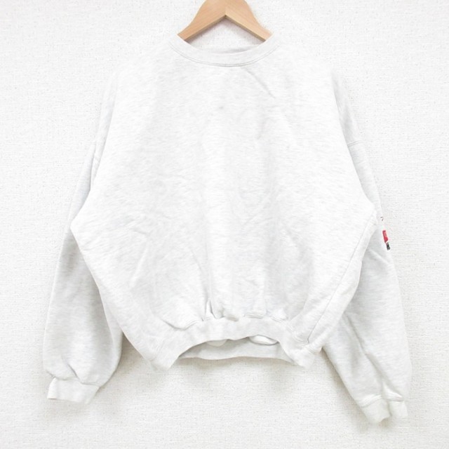 XL★古着 マルボロ 長袖 スウェット メンズ 00年代 00s ワンポイントロゴ クルーネック 薄グレー 霜降り 【spe】 25apr09 中古 スエット トレーナー トップス