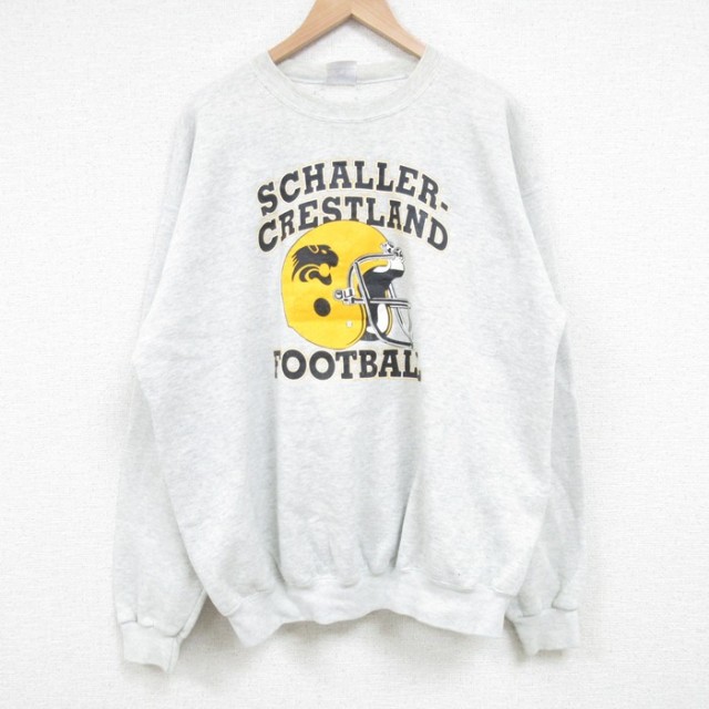 【50%OFF】XL★古着 長袖 スウェット メンズ 90年代 90s SCHALLER CRESTLAND クルーネック USA製 グレー 霜降り 25apr09 中古 スエット トレーナー トップス