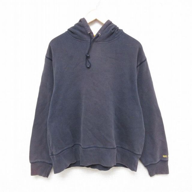L★古着 ギャップ GAP 長袖 スウェット パーカー メンズ 00年代 00s 無地 紺 ネイビー 内側メッシュ 25apr09 中古 スエット トレーナー トップス