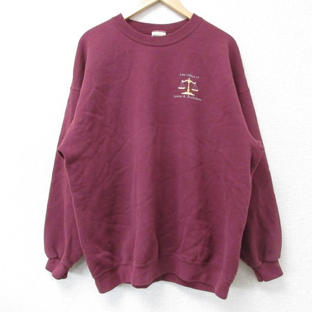XL★古着 リー Lee 長袖 スウェット メンズ 00年代 00s 天秤 クルーネック エンジ 25apr09 中古 スエット トレーナー トップス