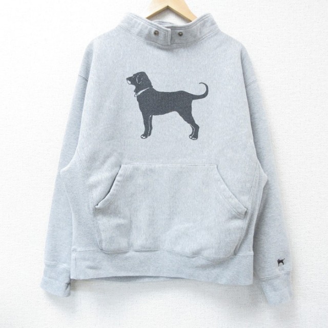 L★古着 長袖 スウェット メンズ The Black Dog モックネック ハイネック グレー 霜降り 25apr09 中古 スエット トレーナー トップス