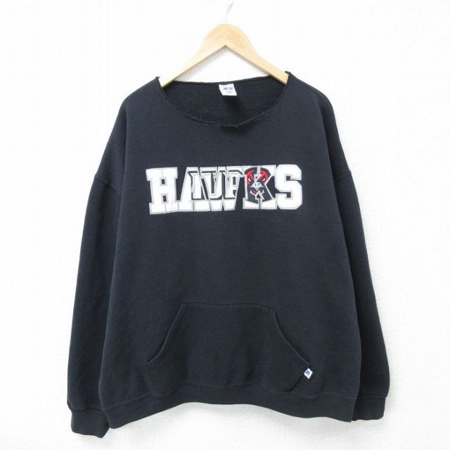 ラッセル 00s 長袖スウェット ホークス ブラック XL | 古着