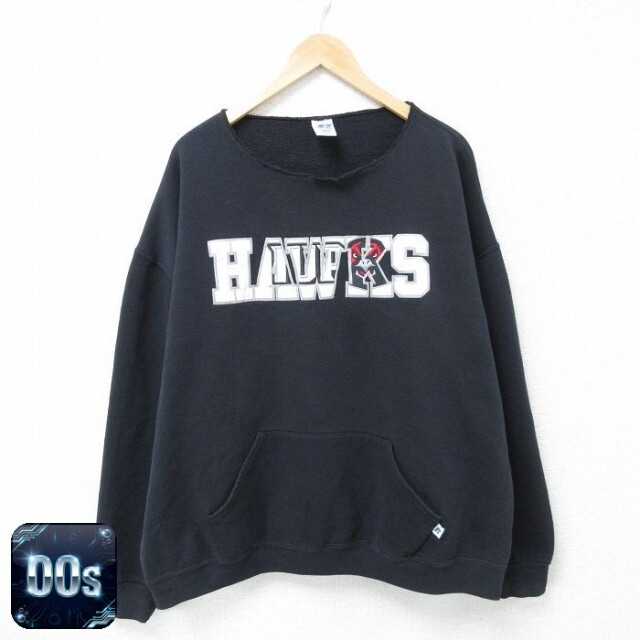ラッセル 00s 長袖スウェット ホークス ブラック XL | 古着