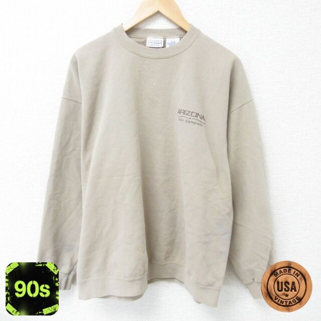 アリゾナ 90s 長袖スウェット 鹿の子 ベージュ XL | 古着