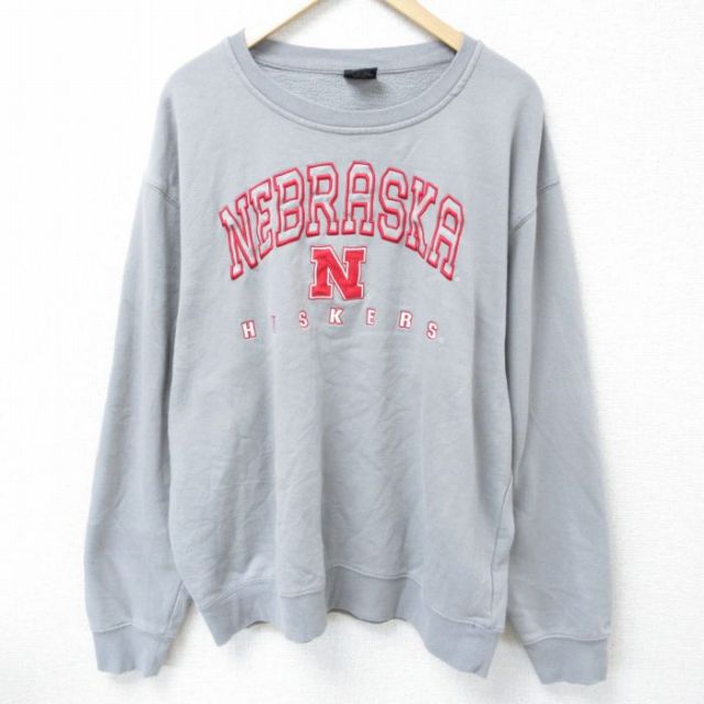 00s 長袖スウェット ネブラスカコーンハスカーズ グレー XL | 古着