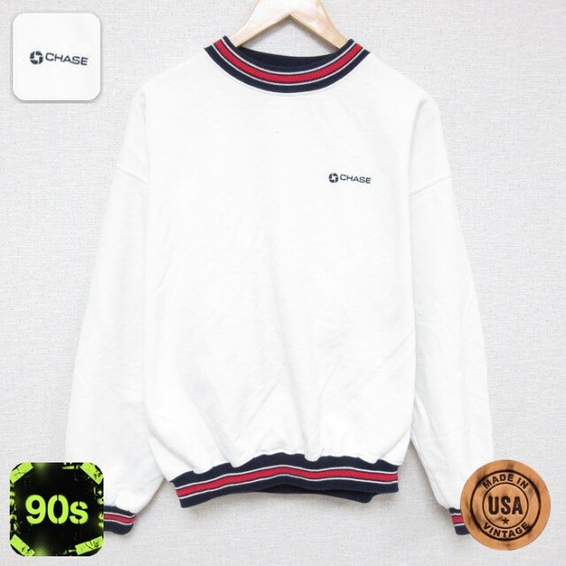90s 長袖スウェット CHASE ホワイト XL | 古着