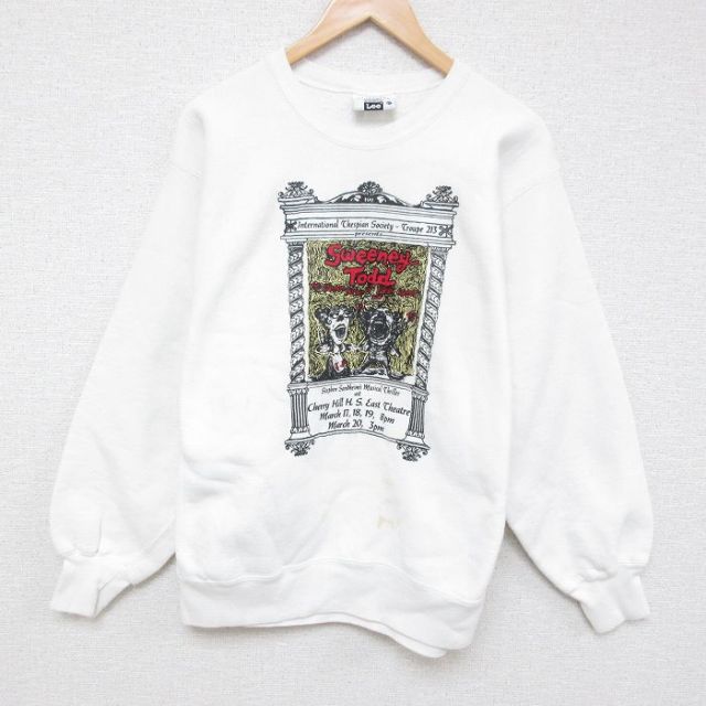 XL★古着 リー Lee 長袖 スウェット メンズ 90年代 90s スウィーニー トッド クルーネック USA製 白 ホワイト 25apr14 中古 スエット トレーナー トップス