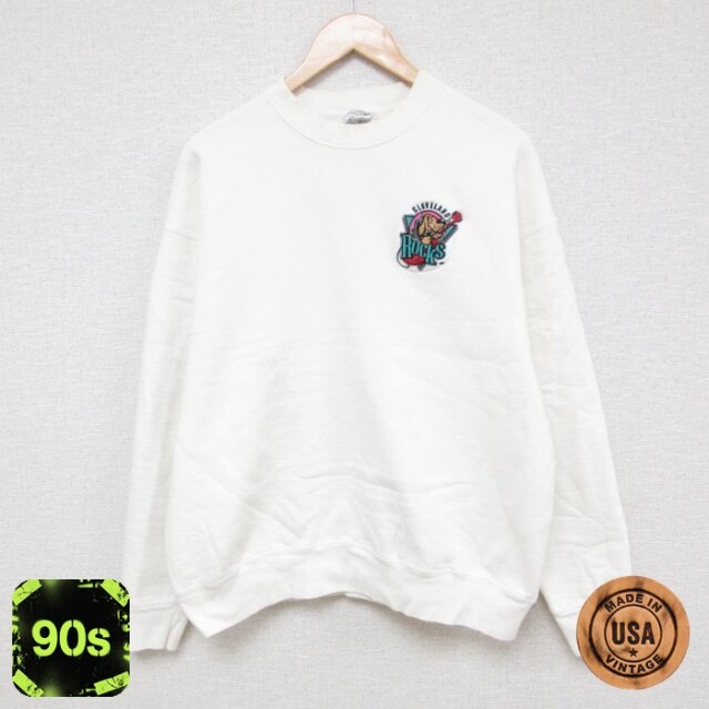 フルーツオブザルーム 90s 長袖スウェット 犬 ホワイト L | 古着