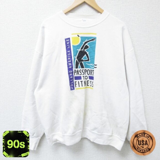 90s 長袖スウェット ホワイト XL | 古着