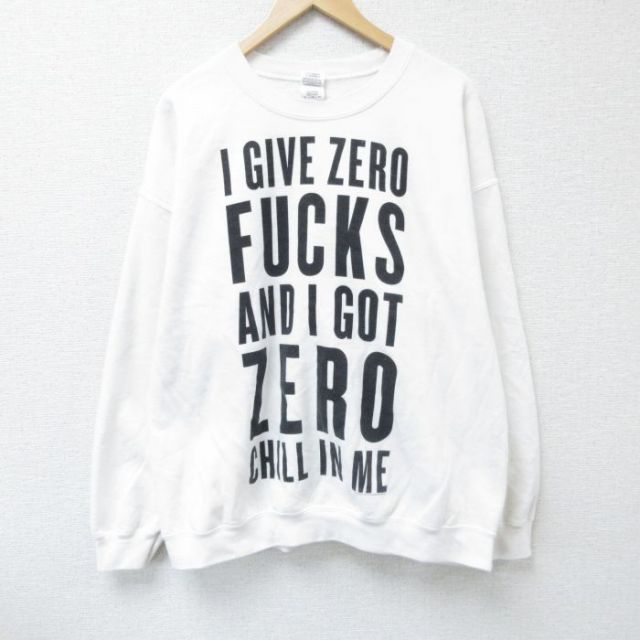 XL★古着 長袖 ロック バンド スウェット メンズ アリアナグランデ クルーネック 白 ホワイト 25apr15 中古 スエット トレーナー トップス