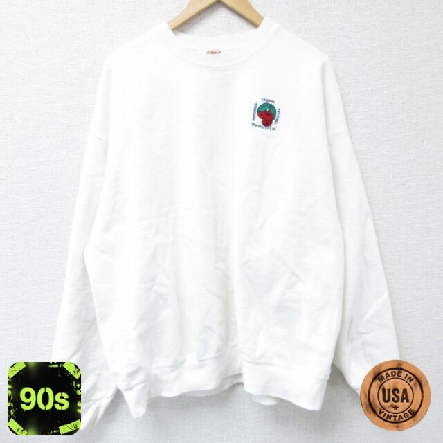 フルーツオブザルーム 90s 長袖スウェット ホワイト XL | 古着