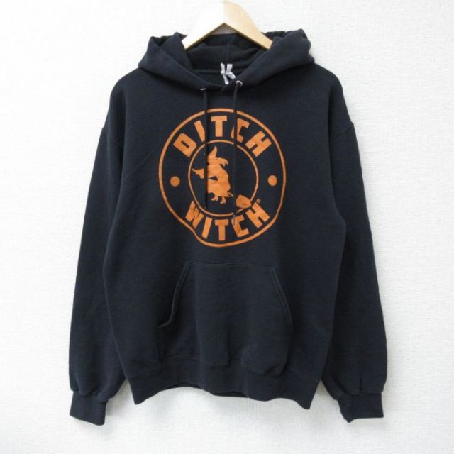 M★古着 ジャージーズ 長袖 スウェット パーカー メンズ 魔女 黒 ブラック 25apr15 中古 スエット トレーナー トップス