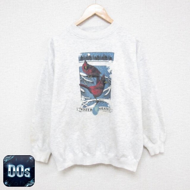 00s 長袖スウェット 鳥 グレー L | 古着