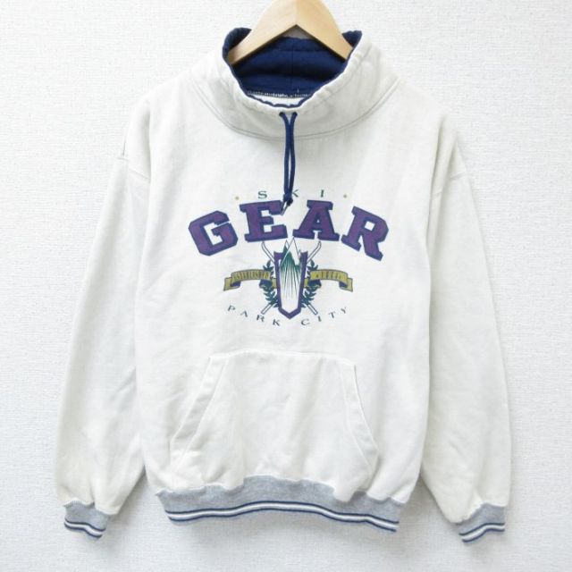 【50%OFF】ギア 00s 長袖スウェット モックネック ホワイト L | 古着