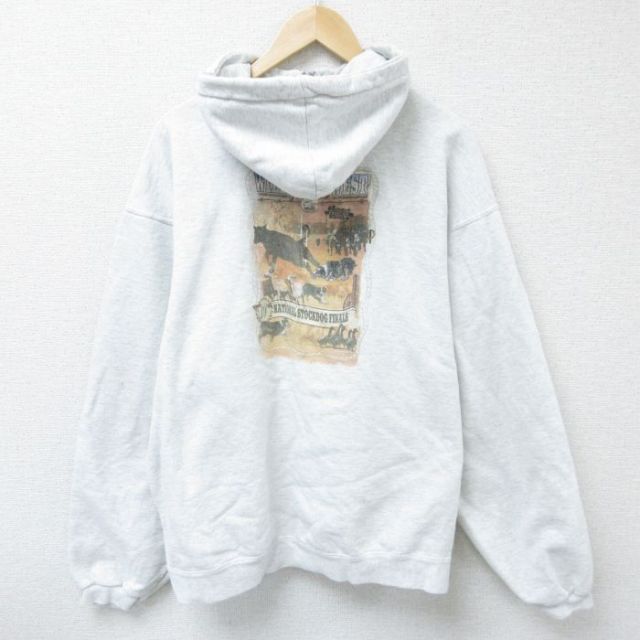 【50%OFF】XL★古着 フルーツオブザルーム 長袖 ハーフジップ スウェット パーカー メンズ 00年代 00s 牧場 薄グレー 霜降り 25apr16 中古 スエット トレーナー トップス