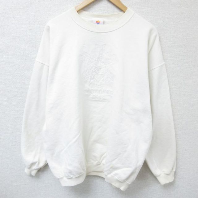 00s 長袖スウェット ソルトレイクオリンピック刺繍 ホワイト XL | 古着