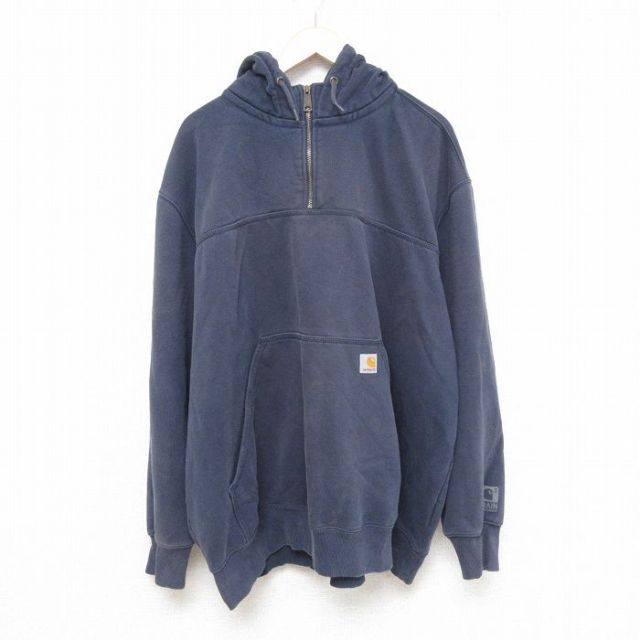 古着通販 XL☆古着 カーハート Carhartt 長袖 ハーフジップ スウェット
