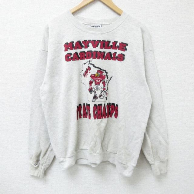 【50%OFF】リー 90s 長袖スウェット MAYVILLE CARDINALS グレー L | 古着
