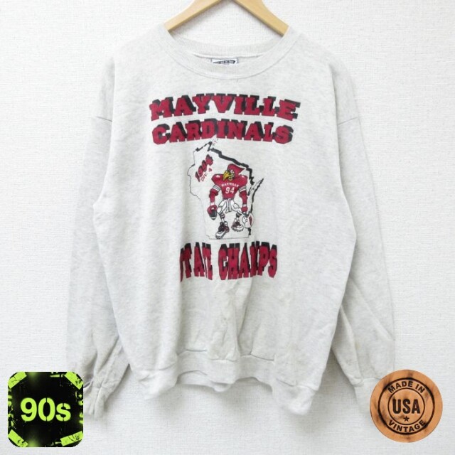 リー 90s 長袖スウェット MAYVILLE CARDINALS グレー L | 古着
