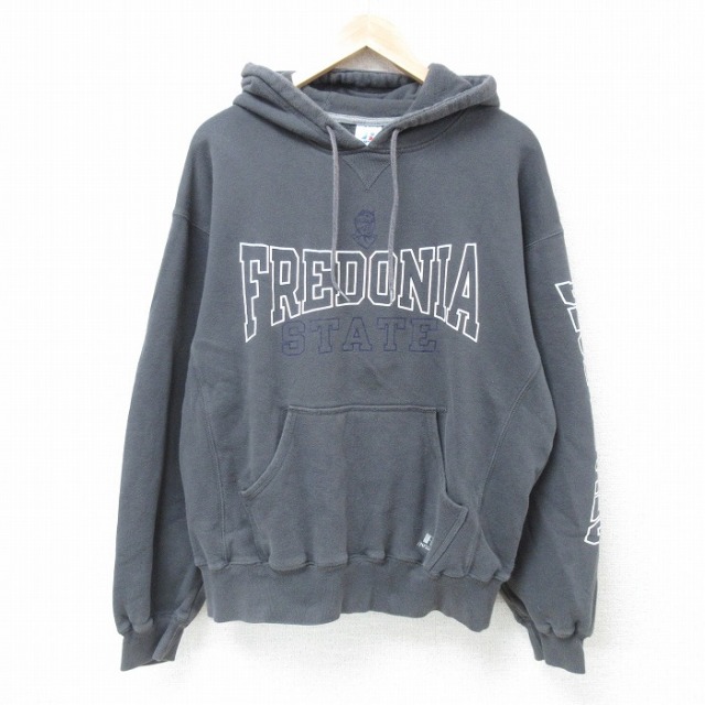 【50%OFF】XL★古着 ラッセル 長袖 スウェット パーカー メンズ 00年代 00s FREDONIA グレー 25apr21 中古 スエット トレーナー トップス