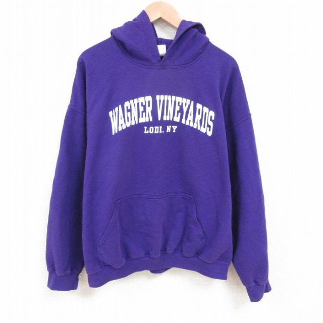 XL★古着 長袖 スウェット パーカー メンズ 00年代 00s WAGNER VINEYARDS 大きいサイズ 紫 パープル 25apr28 中古 スエット トレーナー トップス