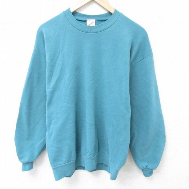 【50%OFF】M★古着 ジャージーズ 長袖 スウェット メンズ 90年代 90s 無地 クルーネック USA製 青緑 【spe】 25may01 中古 スエット トレーナー トップス