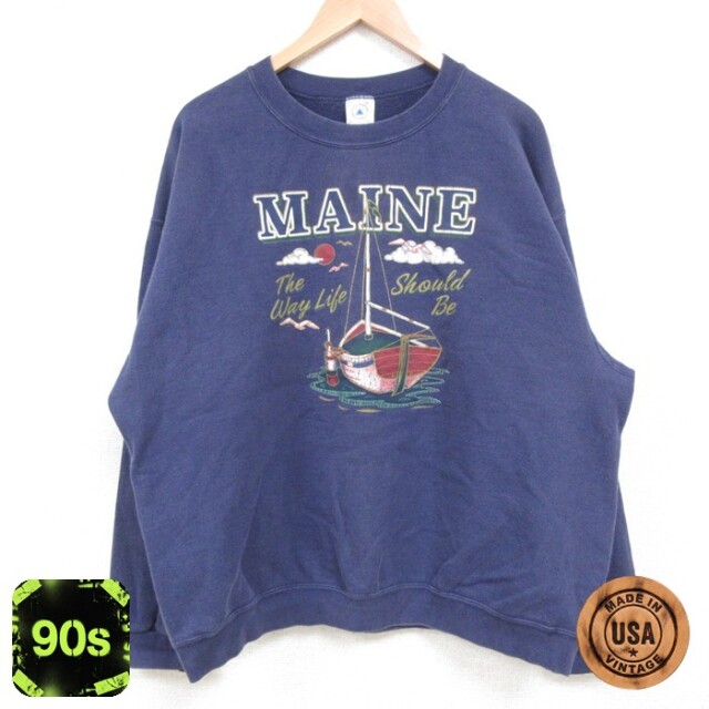 ヨット 90s 長袖スウェット ネイビー XL | 古着